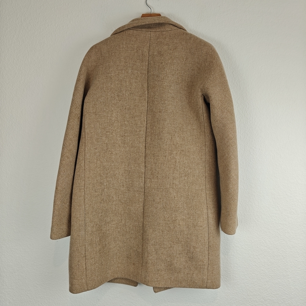 J.Crew Cocoon Coat Italian Stadium-Cloth Wool SANDSTONE - BEIGE Sz 2 (Stains) - Picture 15 of 16